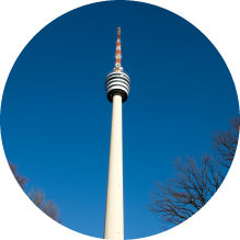 Der Stuttgarter Fernsehturm als rundes Bild